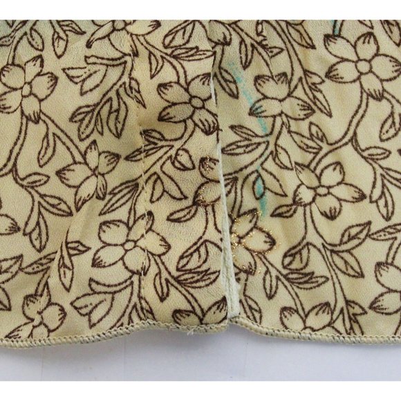 Dress barn Floral sz XL Boho Gypsy Artsy Beaded Fringe Wrinkle Look Summer Comfo - Picture 6 of 8